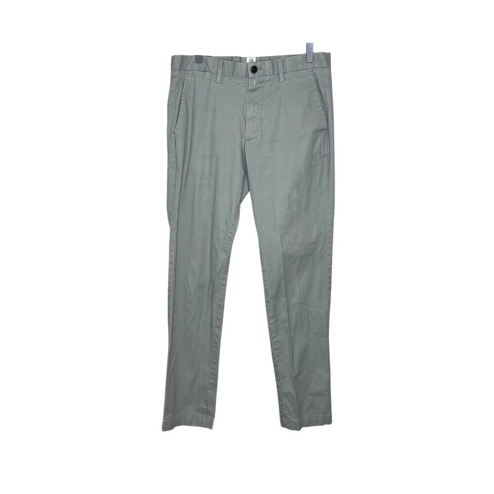 Gap For Good Chino Pants Mens 32x32 Gray Slim Fit Flat Front Mid Rise Workwear